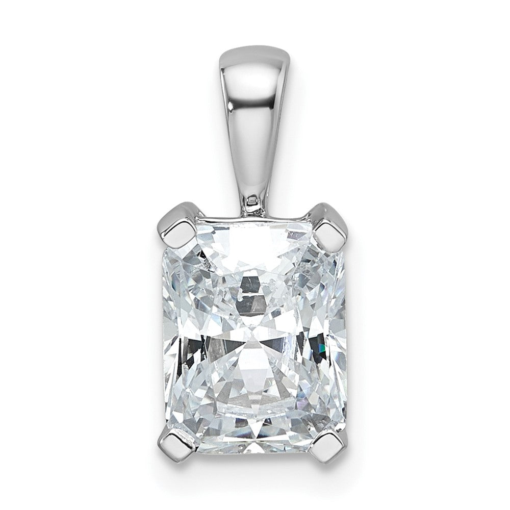 14k White Gold 2 Ct. Lab Grown Diamond VS/SI+ G+ Radiant Complete Four Prong Pendant