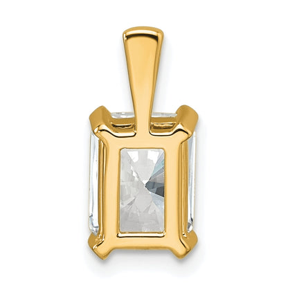 14K Yellow Gold 2 Carat Lab Grown Diamond Vs+ F+ Radiant Complete Four Prong Pendant