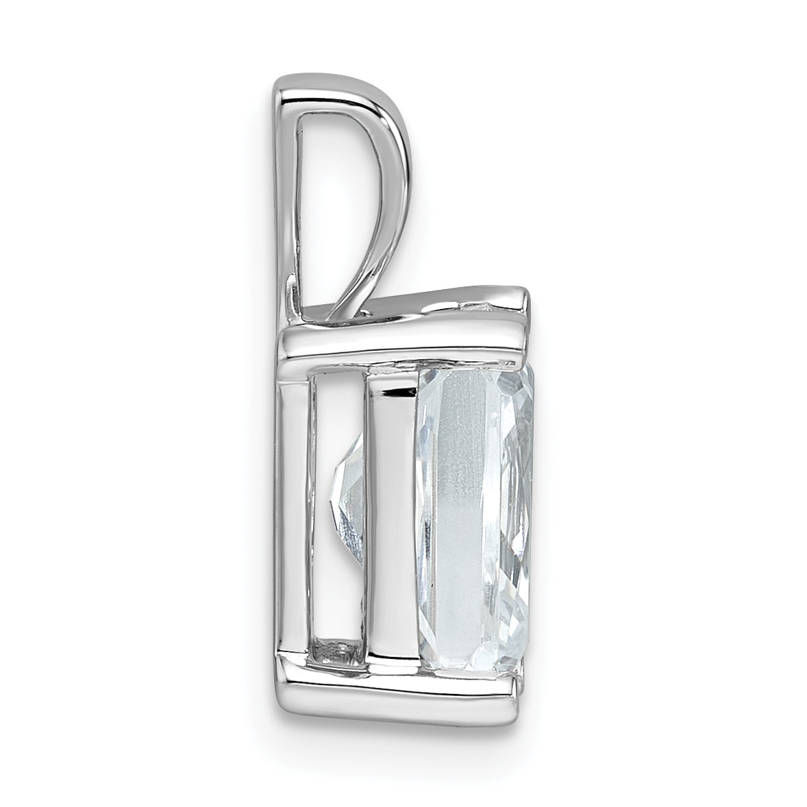 14K White Gold 2 1/2 Carat Certified Lab Grown Diamond Vs+ F+ Radiant Complete Four Prong Pendant