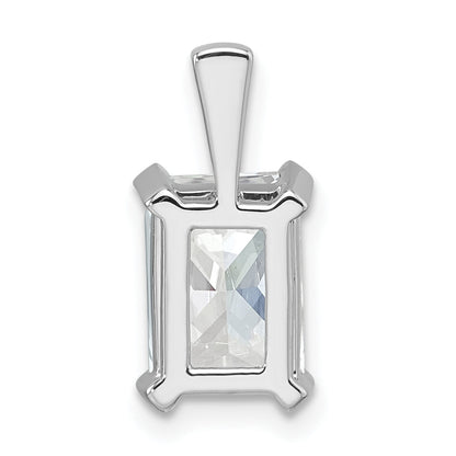 14K White Gold 2 1/2 Carat Lab Grown Diamond Vs+ F+ Radiant Complete Four Prong Pendant