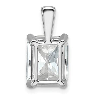14k White Gold 4 Ct. Lab Grown Diamond VS/SI+ G+ Radiant Four Prong Pendant