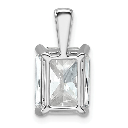 14K White Gold 4 Carat Certified Lab Grown Diamond Vs+ F+ Radiant Complete Four Prong Pendant