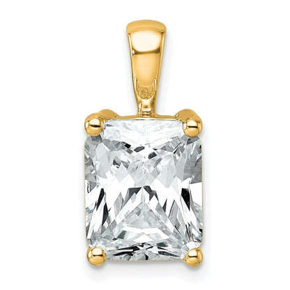 14k Yellow Gold 4 Ct. Lab Grown Diamond VS/SI+ G+ Radiant Complete Four Prong Pendant