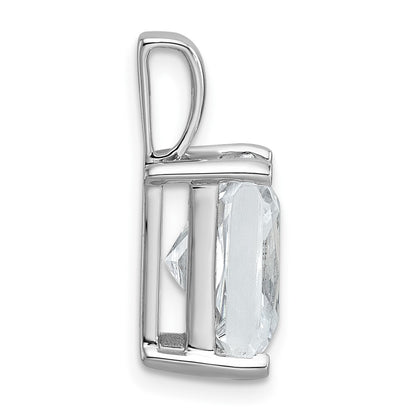 14k White Gold 5 Ct. Lab Grown Diamond VS/SI+ G+ Radiant Complete Four Prong Pendant