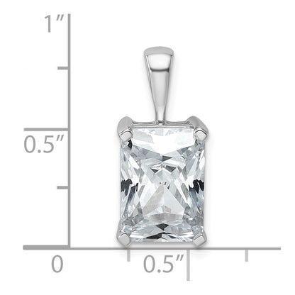 14k White Gold 5 Ct. Lab Grown Diamond VS/SI+ G+ Radiant Complete Four Prong Pendant