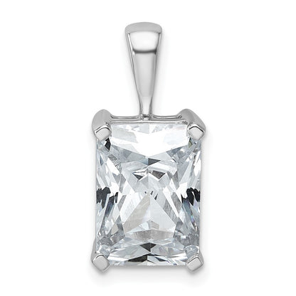 14k White Gold 5 Ct. Lab Grown Diamond VS/SI+ G+ Radiant Complete Four Prong Pendant