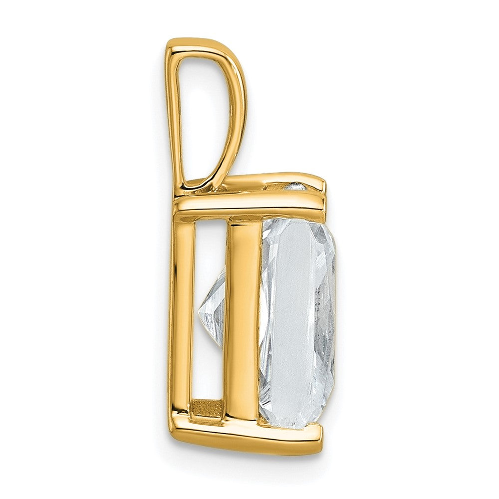 14k Yellow Gold 5 Ct. Lab Grown Diamond VS/SI+ G+ Radiant Four Prong Pendant
