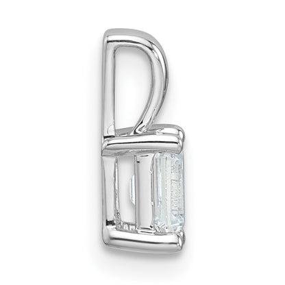 14k White Gold 1/2 Ct. Lab Grown Diamond VS/SI+ G+ Emerald Four Prong Pendant