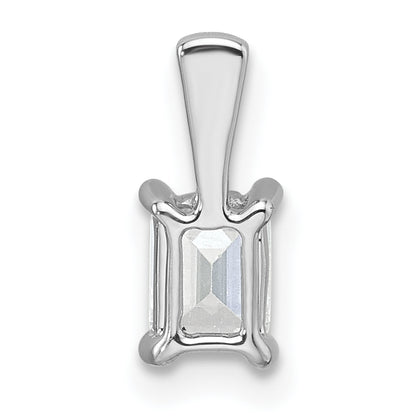 14k White Gold 1/2 Ct. Lab Grown Diamond VS/SI+ G+ Emerald Four Prong Pendant