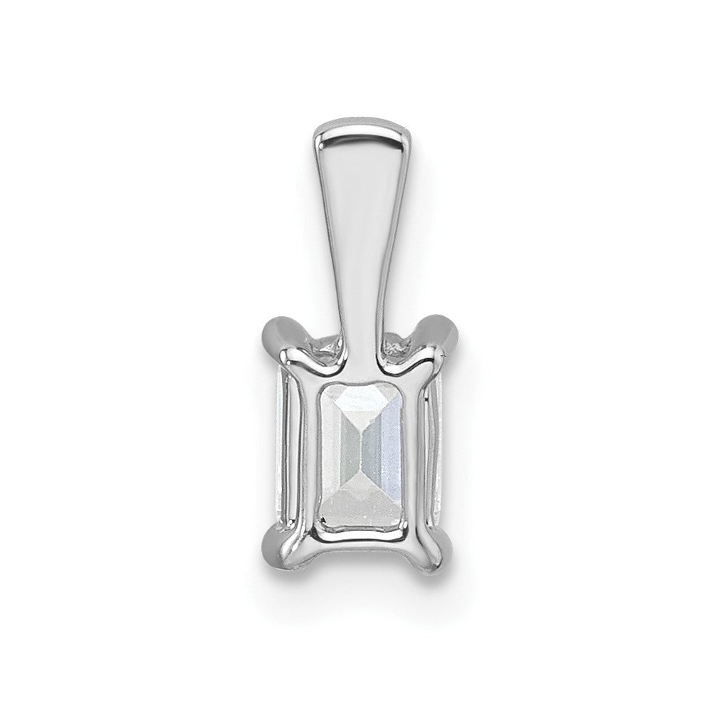 14k White Gold 1/2 Ct. Certified Lab Grown Diamond VS/SI+ G+ Emerald Complete Four Prong Pendant