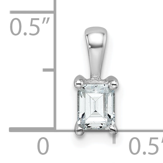14k White Gold 1/2 Ct. Lab Grown Diamond VS/SI+ G+ Emerald Four Prong Pendant