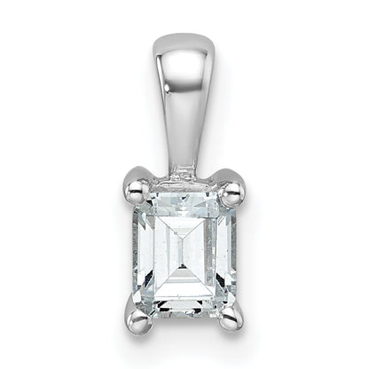 14k White Gold 1/2 Ct. Lab Grown Diamond VS/SI+ G+ Emerald Four Prong Pendant
