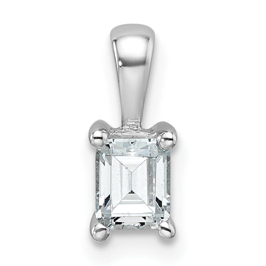 14k White Gold 1/2 Ct. Lab Grown Diamond VS/SI+ G+ Emerald Four Prong Pendant
