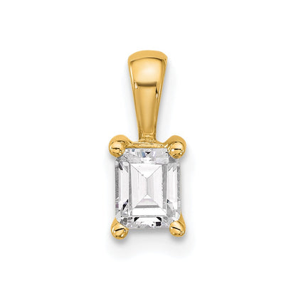 14k Yellow Gold 1/2 Ct. Certified Lab Grown Diamond VS/SI+ G+ Emerald Complete Four Prong Pendant