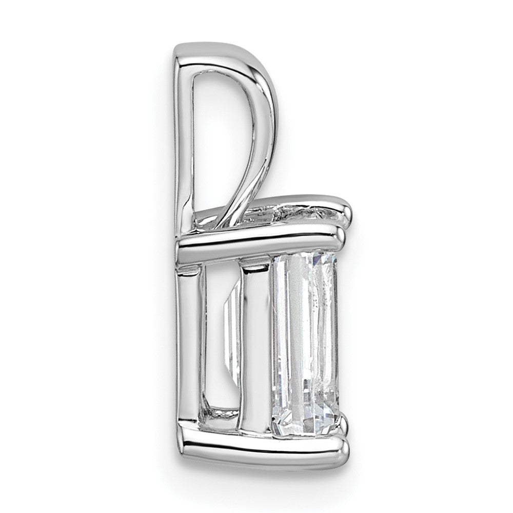 14k White Gold 1 1/2 Ct. Certified Lab Grown Diamond VS/SI+ G+ Emerald Four Prong Pendant