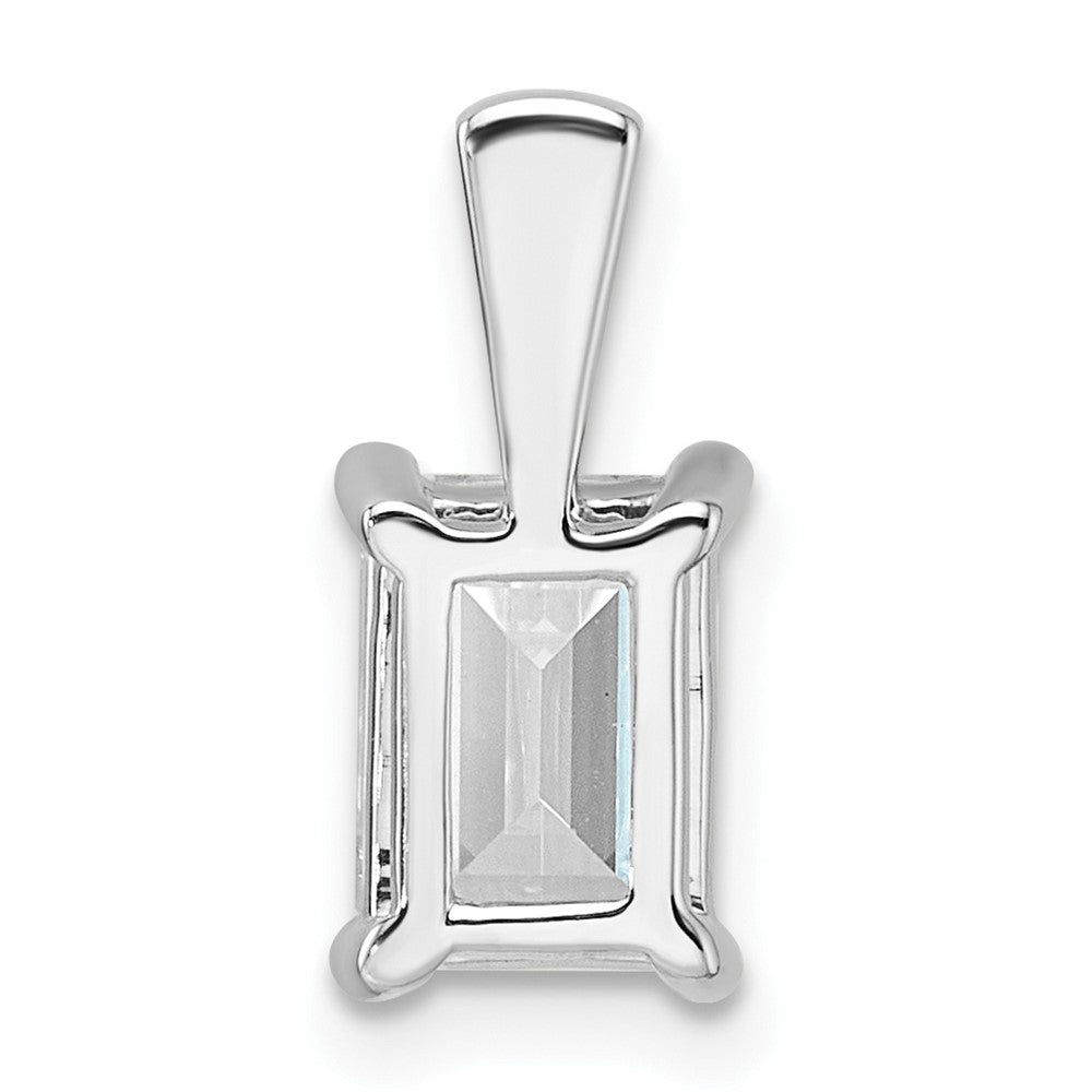 14k White Gold 1 1/2 Ct. Certified Lab Grown Diamond VS/SI+ G+ Emerald Four Prong Pendant