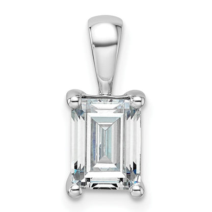 14k White Gold 1 1/2 Ct. Certified Lab Grown Diamond VS/SI+ G+ Emerald Four Prong Pendant