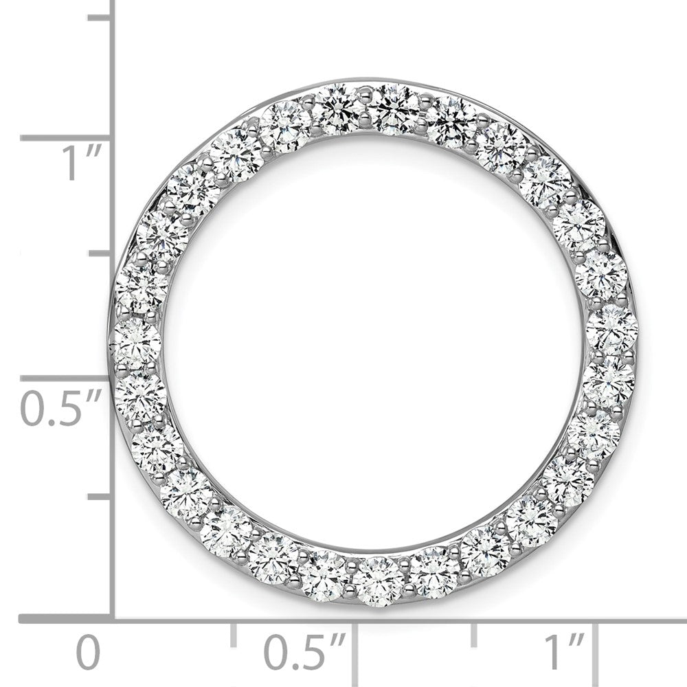 14k White Gold 3 Ct. Lab Grown Diamond VS/SI+ G+ Circle Chain Slide Pendant