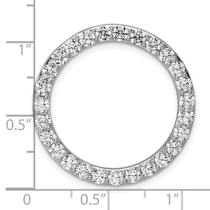 14k White Gold 3 Ct. Lab Grown Diamond VS/SI+ G+ Circle Chain Slide Pendant