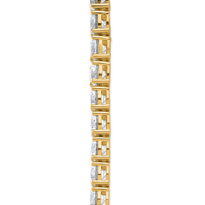 14K Yellow Gold 56 1/4 Carat Lab Grown Diamond Vs+ F+ Complete Round 18 Inch Straight Tennis Necklace