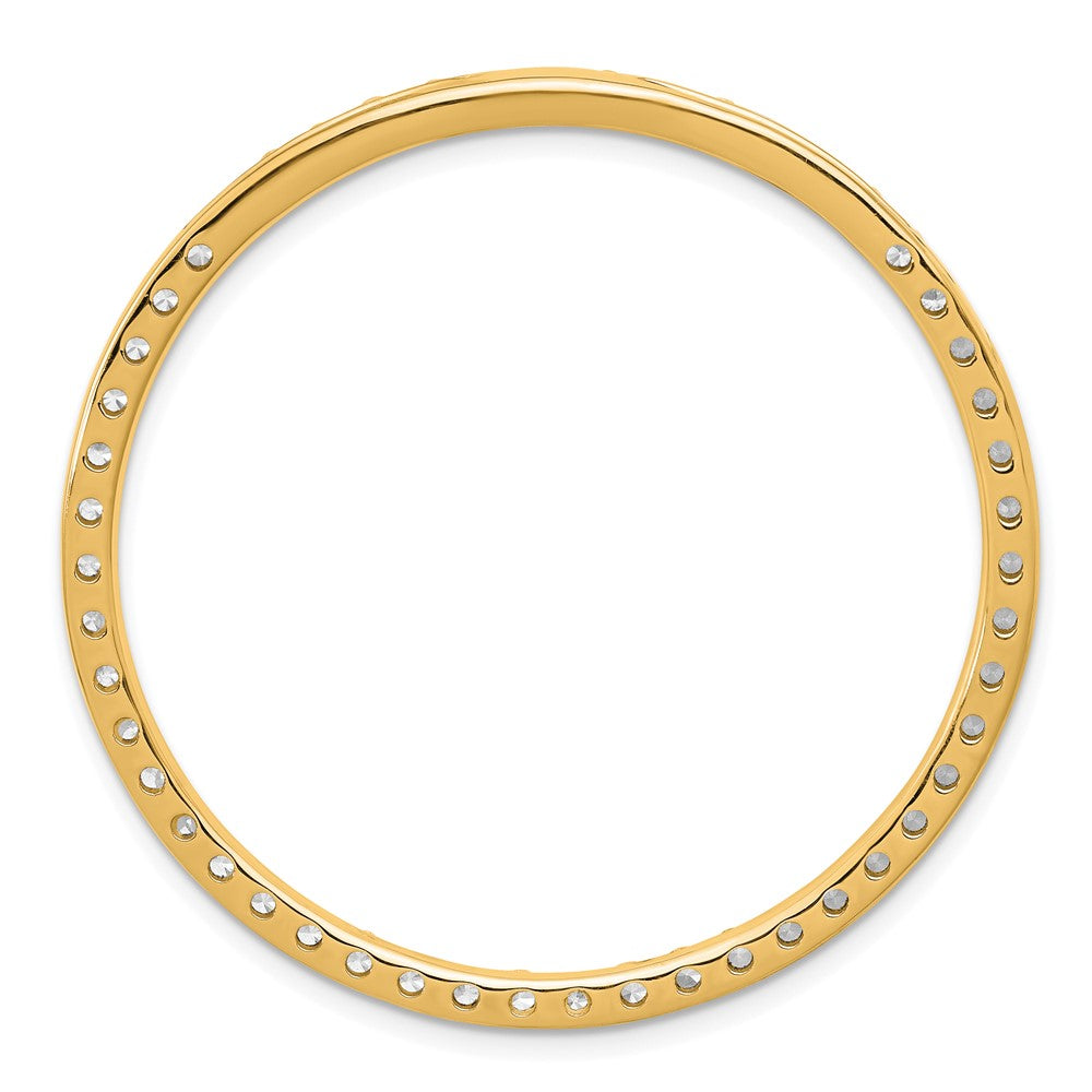 14k Yellow Gold 3 Ct. Lab Grown Diamond VS/SI+ G+ Circle Chain Slide Pendant