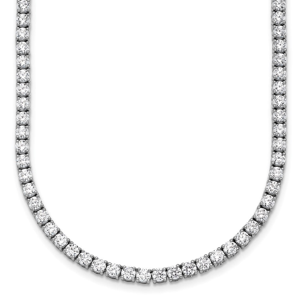14K White Gold 16 1/2 Carat Lab Grown Diamond Vs+ F+ Complete Round 22 Inch Straight Tennis Necklace