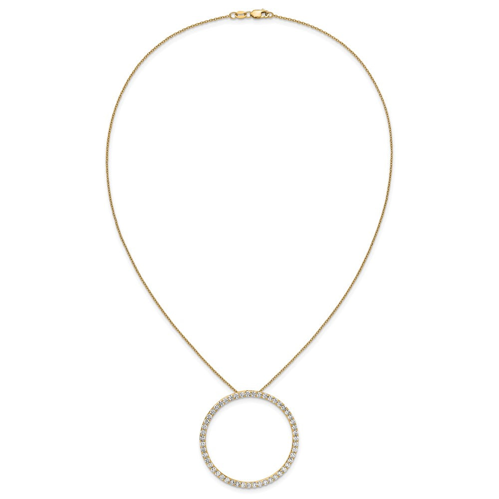 14K Yellow Gold True Origin 3 Carat Lab Grown Diamond Vs Def 18 Inch Eternity Pendant Necklace