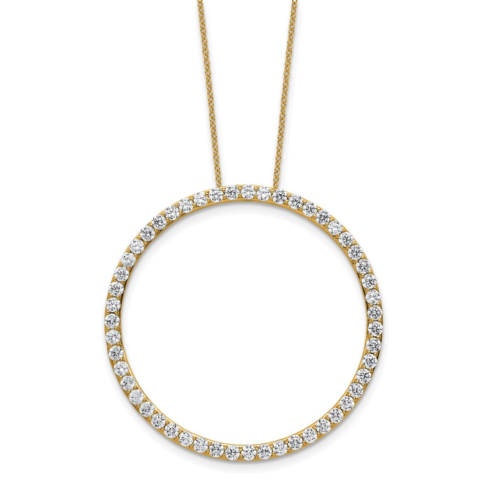 14K Yellow Gold True Origin 3 Carat Lab Grown Diamond Vs Def 18 Inch Eternity Pendant Necklace