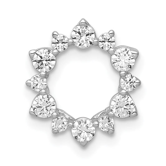 14k White Gold 1/2 Ct. Lab Grown Diamond VS/SI+ G+ Fashion Circle Chain Slide Pendant