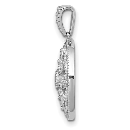 14k White Gold 1/4 Ct. Lab Grown Diamond VS/SI+ G+ Round Fancy Design Pendant