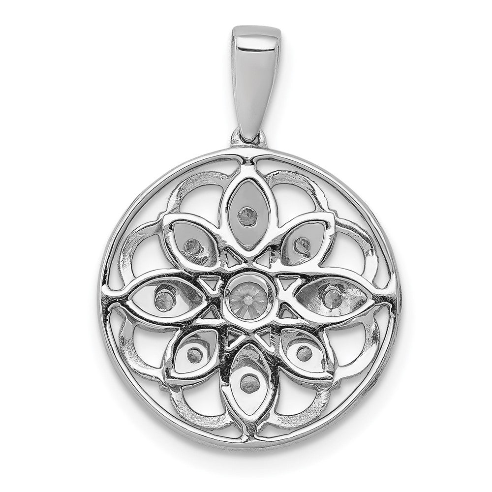 14k White Gold 1/4 Ct. Lab Grown Diamond VS/SI+ G+ Round Fancy Design Pendant