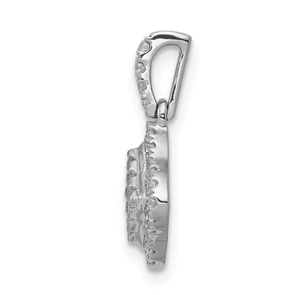 10K White Gold 1/4Ct. Diamond Cluster Pendant