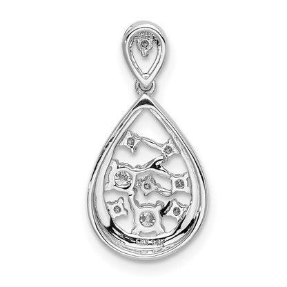 14k White Gold 1/5 Ct. Lab Grown Diamond VS/SI+ G+ Cluster Double Teardrop Pendant