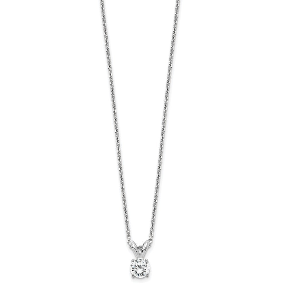 14k White Gold 1/4 Ct. Lab Grown Diamond VS/SI+ G+ Round Four Prong 18 inch Solitaire Pendant Necklace