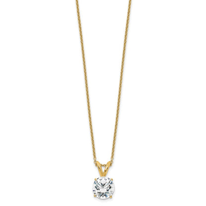 14k Yellow Gold 1 Ct. Certified Lab Grown Diamond VS/SI+ G+ Round Four Prong 18 inch Solitaire Pendant Necklace
