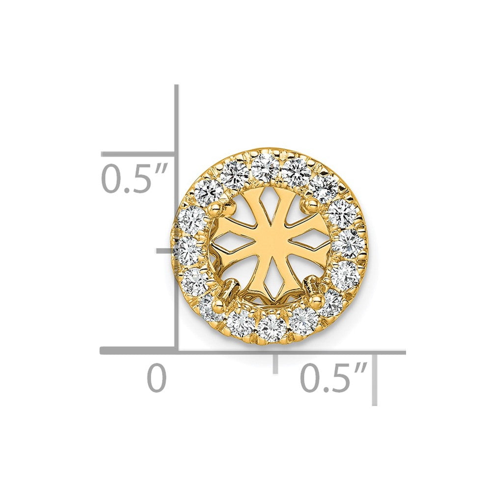 14k Yellow Gold 1/2 Ct. Lab Grown Diamond VS/SI+ G+ Round Halo Chain Slide Pendant