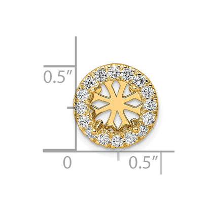14k Yellow Gold 1/2 Ct. Lab Grown Diamond VS/SI+ G+ Round Halo Chain Slide Pendant
