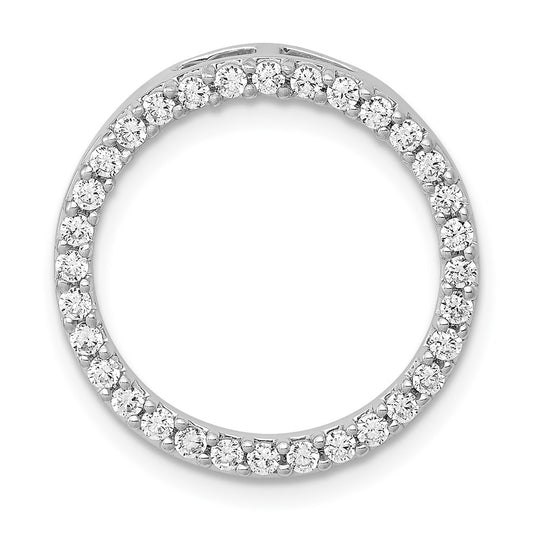 14k White Gold 1/2 Ct. Lab Grown Diamond VS/SI+ G+ Circle Chain Slide Pendant