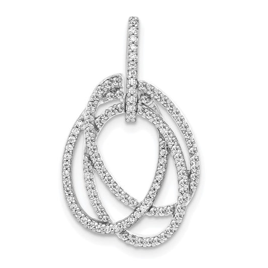 14k White Gold 1/3 Ct. Lab Grown Diamond VS/SI+ G+ Intertwined Oval Pendant