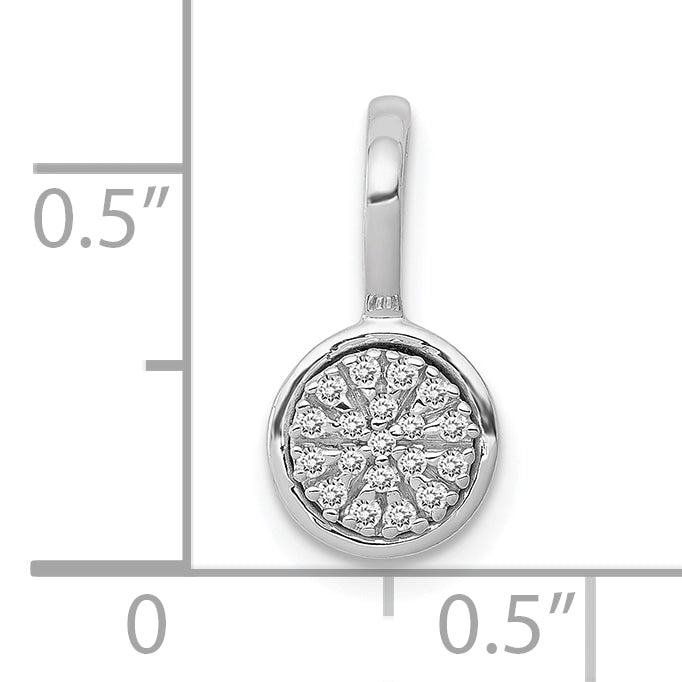 10K White Gold 1/10Ct. Diamond Circle Cluster Pendant
