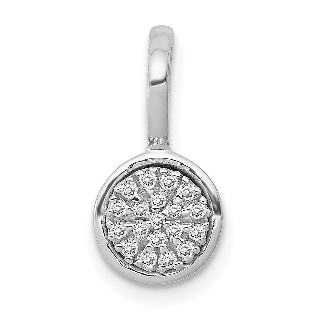 14K White Gold 1/10Ct. Diamond Circle Cluster Pendant
