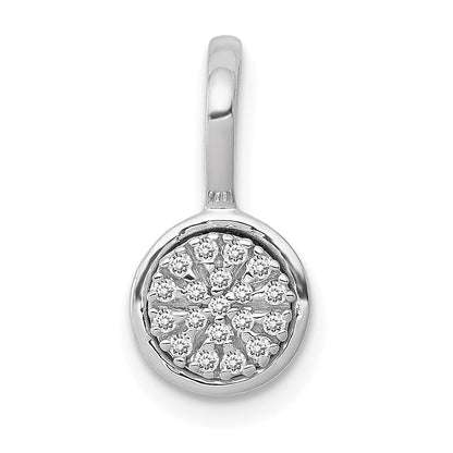 14K White Gold 1/10Ct. Diamond Circle Cluster Pendant