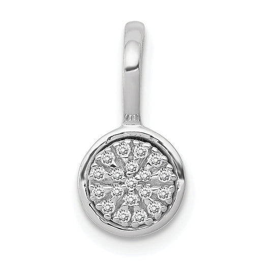 14K White Gold 1/10Ct. Diamond Circle Cluster Pendant