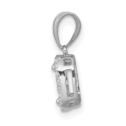 10K White Gold 1/4Ct. Diamond Square Cluster Pendant
