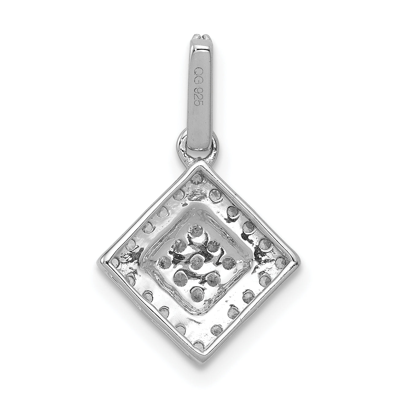 10K White Gold 1/4Ct. Diamond Cluster Pendant