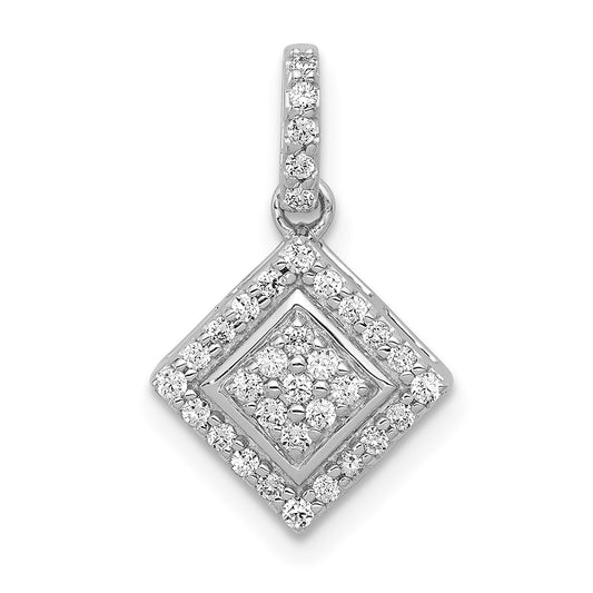 14k White Gold 1/4 Ct. Lab Grown Diamond VS/SI+ G+ Geometric Cluster Pendant