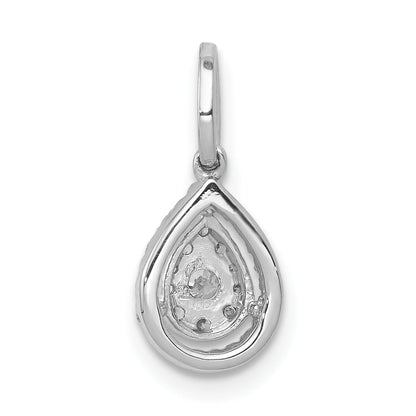 10K White Gold 1/4Ct.Diamond Teardrop Pendant