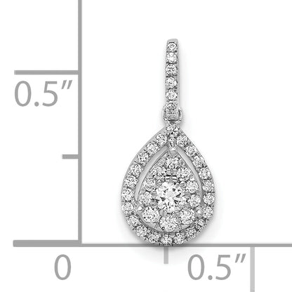 10K White Gold 1/4Ct.Diamond Teardrop Pendant