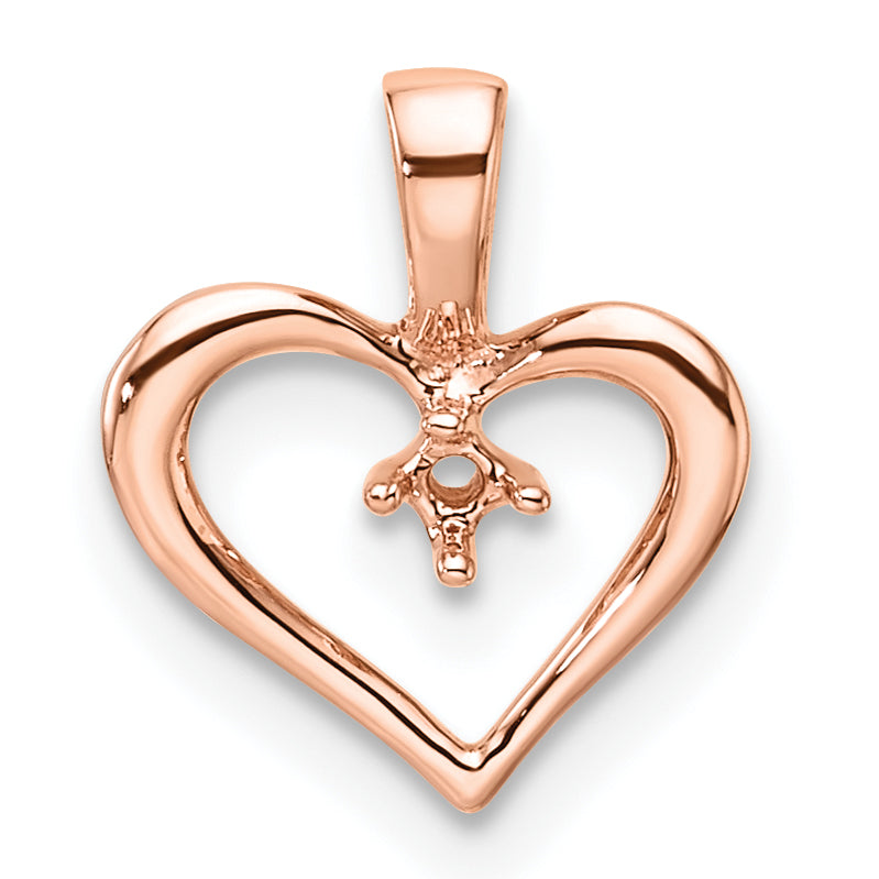 10K Rose Gold Heart Pendant Mounting