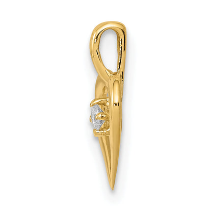 10K Yellow Gold 10K Aa .02Ct. Diamond Heart Pendant
